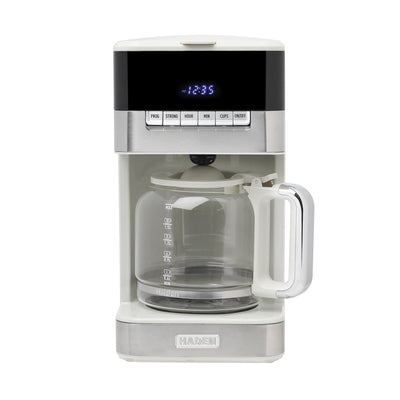 Haden Quintessential 12 Cup Programmable Digital Coffee Maker, Ivory/Chrome - VMInnovations