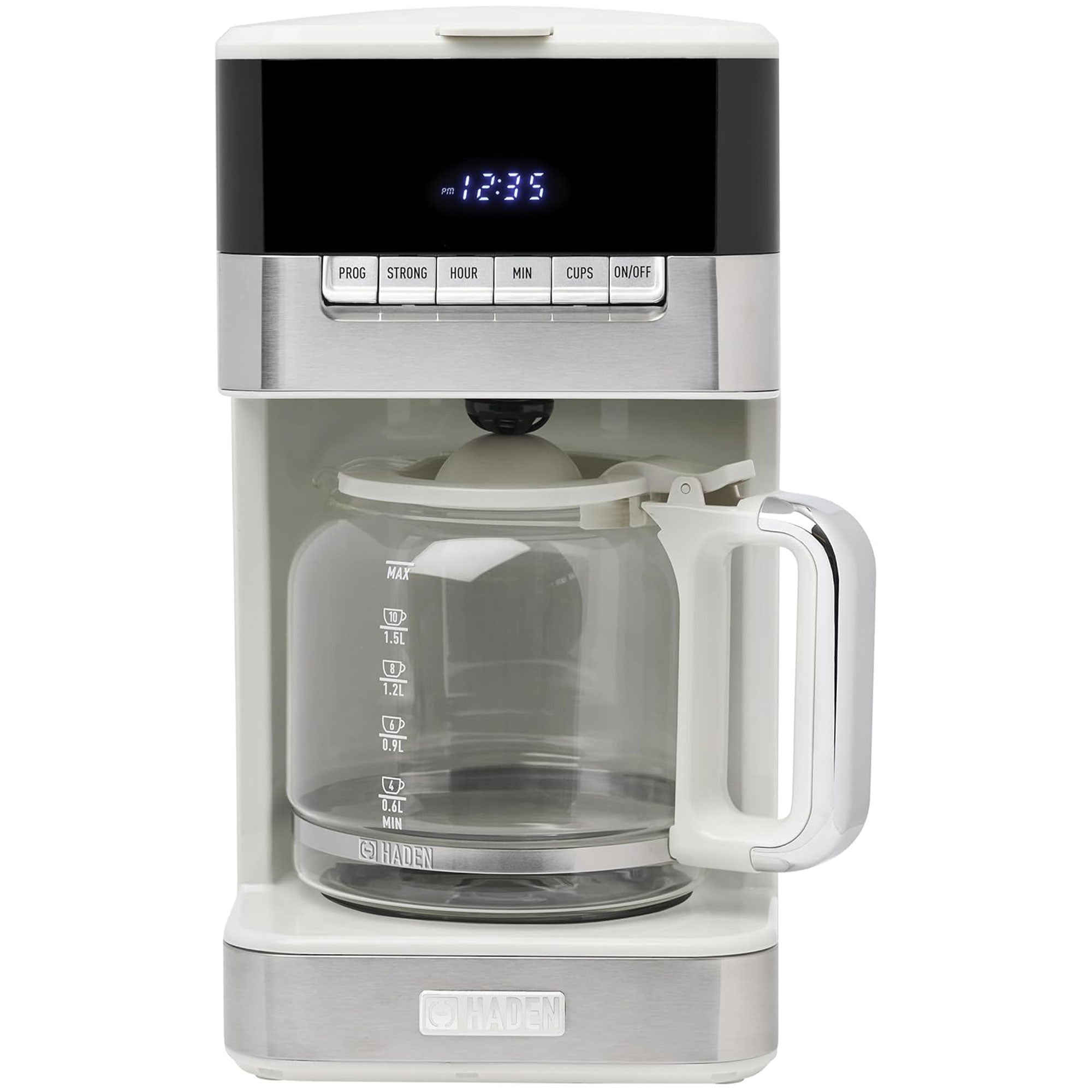 Haden Quintessential 12 Cup Programmable Digital Coffee Maker,Ivory/Chrome(Used) - VMInnovations