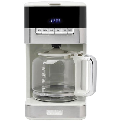 Haden 12 Cup Programmable Digital Coffee Maker, Ivory/Chrome (Open Box)