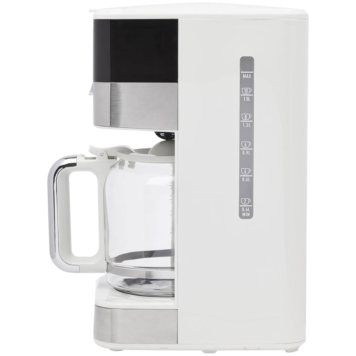 Haden 12 Cup Programmable Digital Coffee Maker, Ivory/Chrome (Open Box)