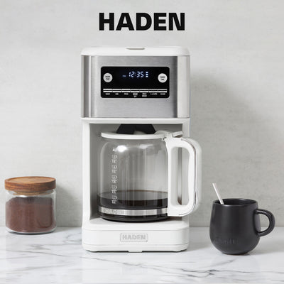 Haden Generous Brew 14 Cup Programmable Digital Coffee Maker Pot, Ivory/Chrome - VMInnovations