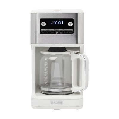 Haden Generous Brew 14 Cup Programmable Digital Coffee Maker Pot, Ivory/Chrome - VMInnovations