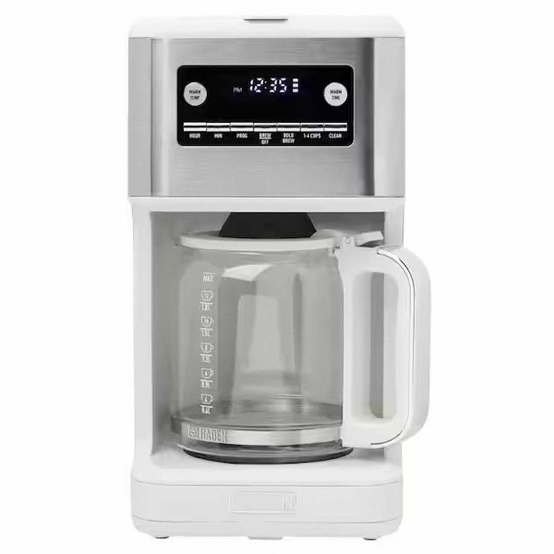 Haden Brew 14 Cup Programmable Digital Coffee Maker Pot, Ivory/Chrome (Used)