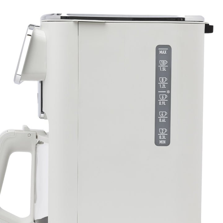 Haden Dual Brew 10 Cup Hot & Ice Programmable Digital Coffee Maker, Ivory/Chrome