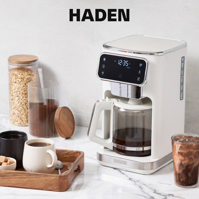 Haden Dual Brew 10 Cup Hot & Ice Programmable Digital Coffee Maker, Ivory/Chrome - VMInnovations