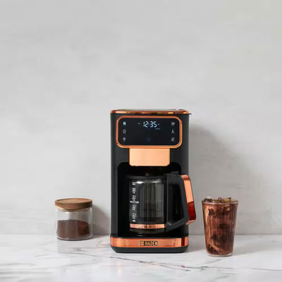 Haden Dual Brew 12 Cup Hot & Ice Digital Coffee Maker, Black/Copper (Open Box)