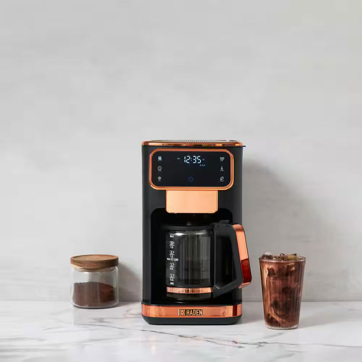 Haden Dual 12 Cup Hot & Ice Programmable Coffee Maker, Black/Copper (Used) - VMInnovations