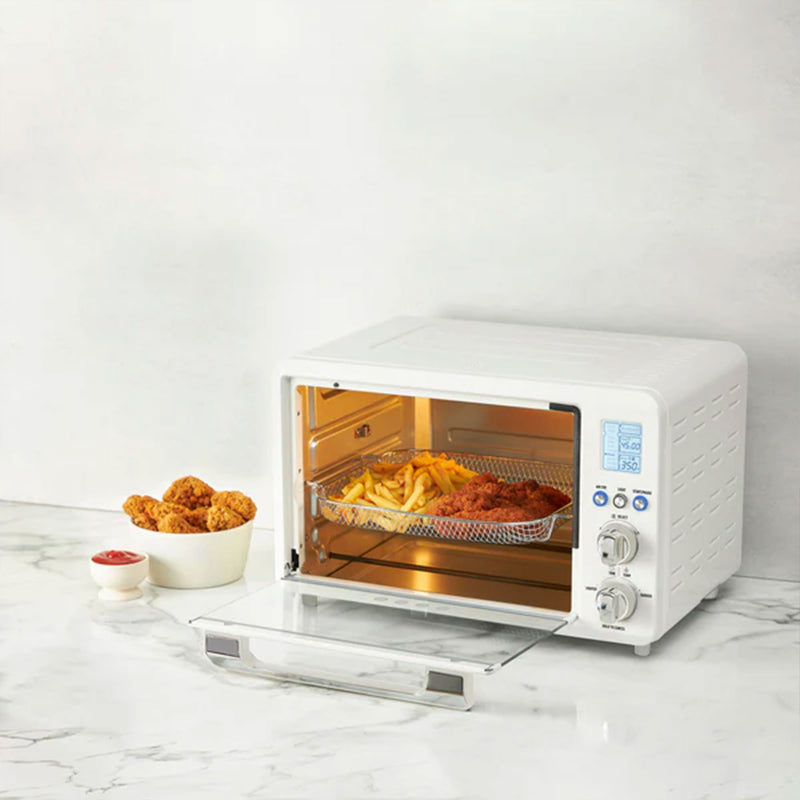 Haden Countertop 6 Slice Toaster Oven Air Fryer Combo for Kitchen, Ivory/Copper