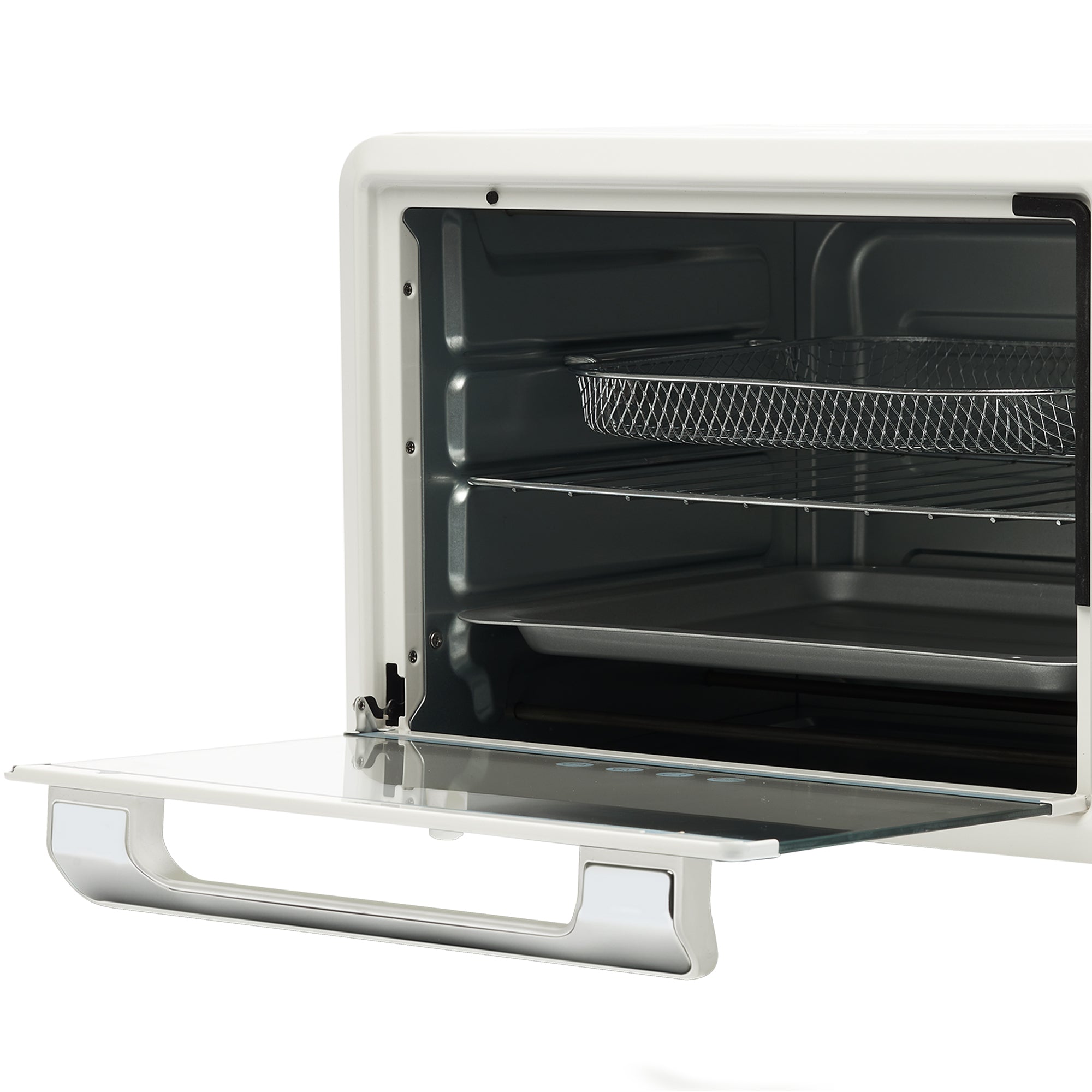 Haden 6 Slice Toaster Oven Air Fryer Combo for Kitchen, Ivory/Chrome (Open Box)
