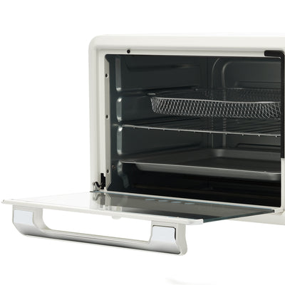 Haden 6 Slice Toaster Oven Air Fryer Combo for Kitchen, Ivory/Chrome (Open Box)