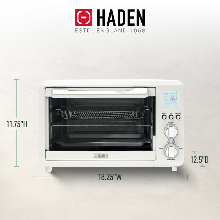 Haden 6 Slice Toaster Oven Air Fryer Combo for Kitchen, Ivory/Chrome (Open Box)