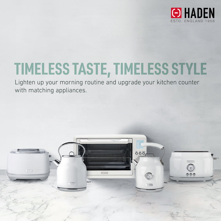 Haden 6 Slice Toaster Oven Air Fryer Combo for Kitchen, Ivory/Chrome (Open Box)