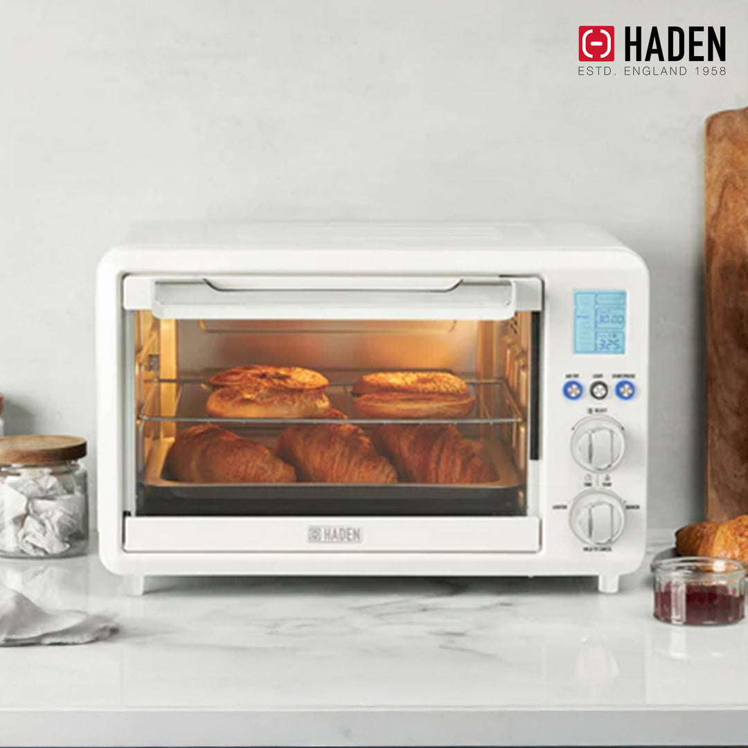 Haden 6 Slice Toaster Oven Air Fryer Combo for Kitchen, Ivory/Chrome (Open Box)