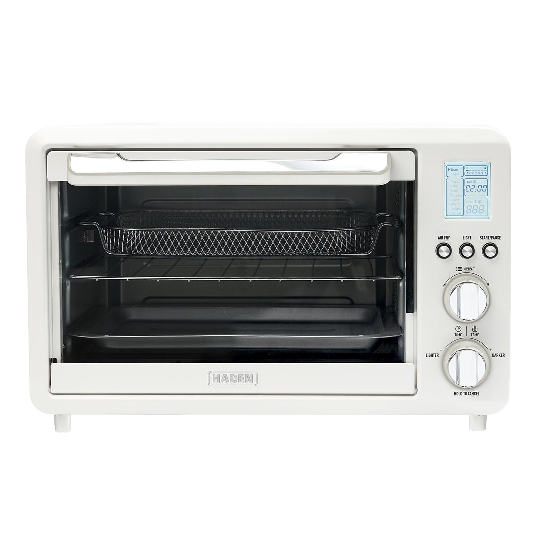 Haden 6 Slice Toaster Oven Air Fryer Combo for Kitchen, Ivory/Chrome (Open Box) - VMInnovations