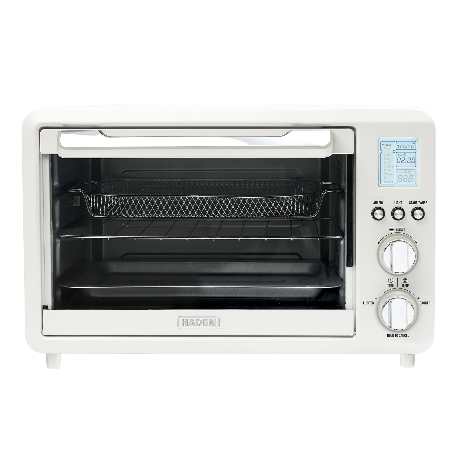 Haden 6 Slice Toaster Oven Air Fryer Combo for Kitchen, Ivory/Chrome (Open Box) - VMInnovations