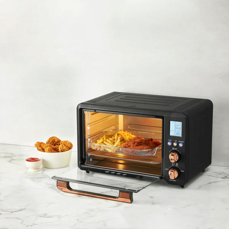 Haden Countertop 6 Slice Toaster Oven Air Fryer Combo for Kitchen, Black/Copper