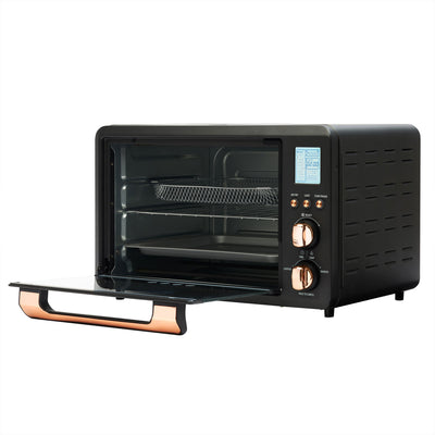 Haden Countertop 6 Slice Toaster Oven Air Fryer Combo for Kitchen, Black/Copper