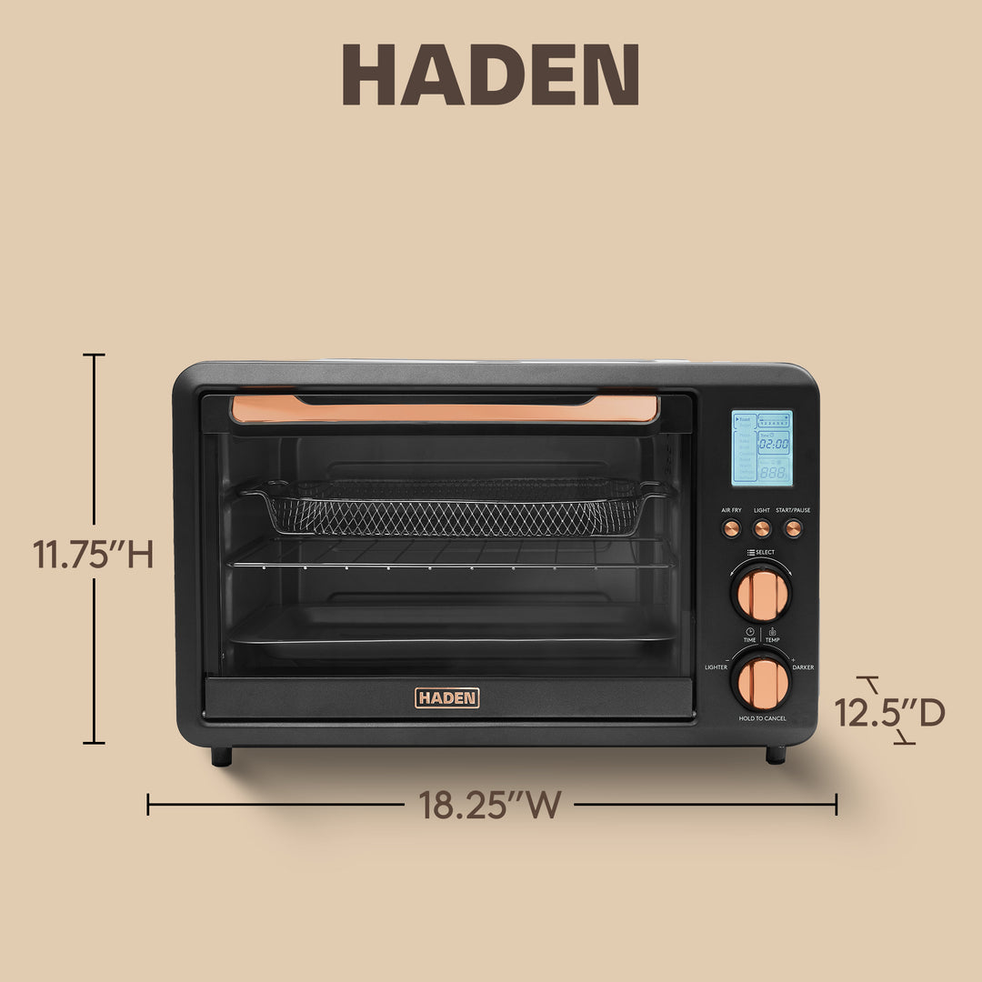 Haden 6 Slice Toaster Oven Air Fryer Combo for Kitchen, Black/Copper (Open Box) - VMInnovations