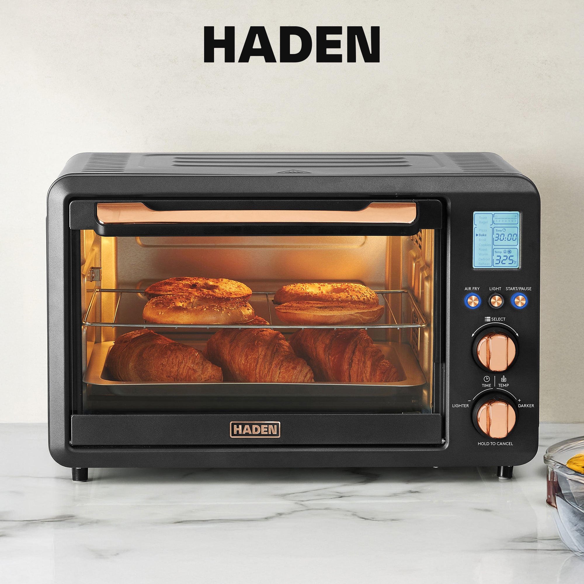 Haden 6 Slice Toaster Oven Air Fryer Combo for Kitchen, Black/Copper (Open Box) - VMInnovations