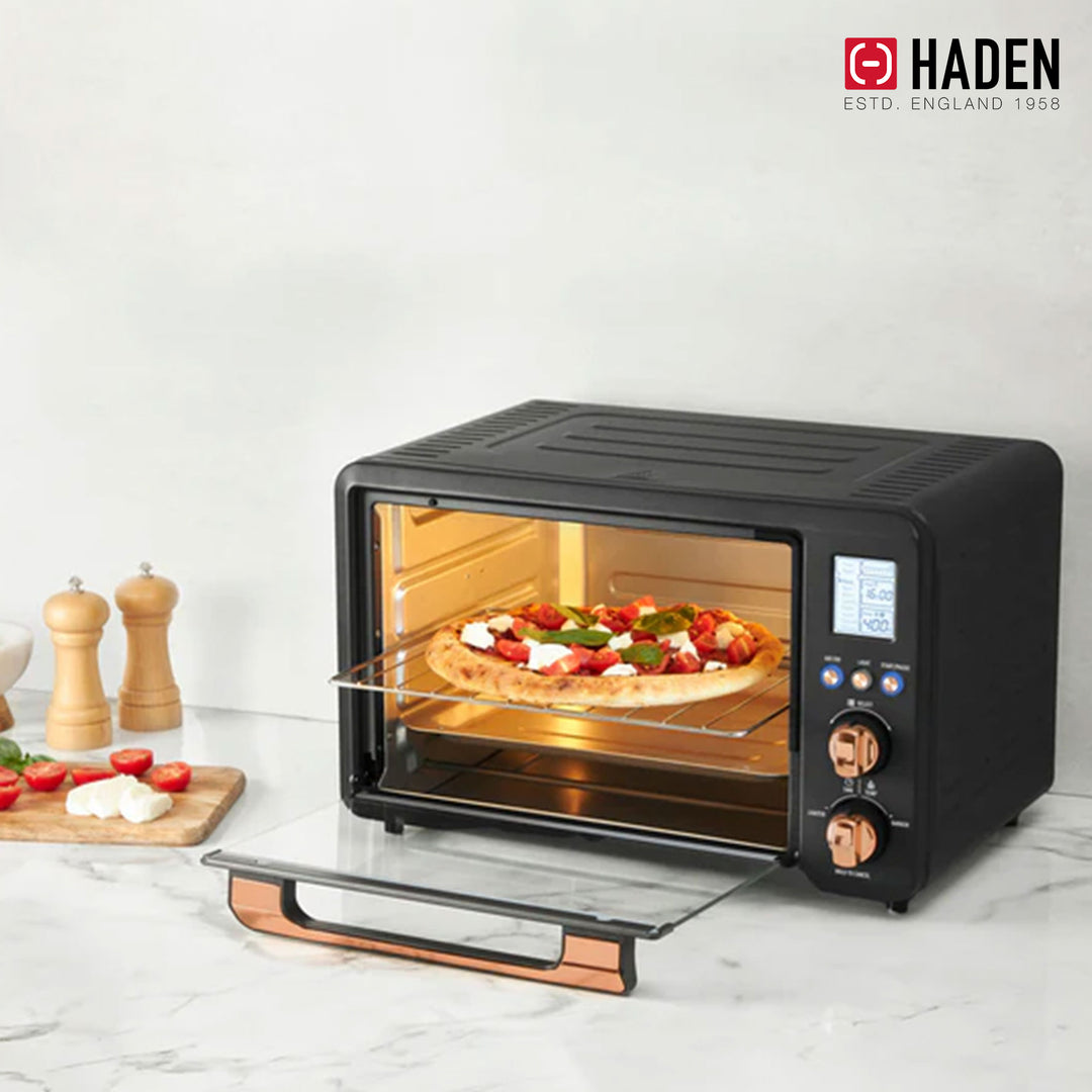 Haden Countertop 6 Slice Toaster Oven Air Fryer Combo for Kitchen, Black/Copper