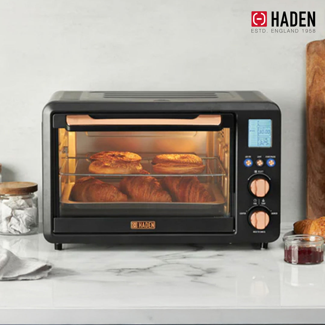 Haden 6 Slice Toaster Oven Air Fryer Combo for Kitchen, Black/Copper (Open Box)