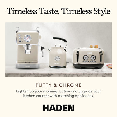 Haden Barista Brew Espresso Coffee Machine 20-Bar Espresso Maker, Putty & Copper - VMInnovations