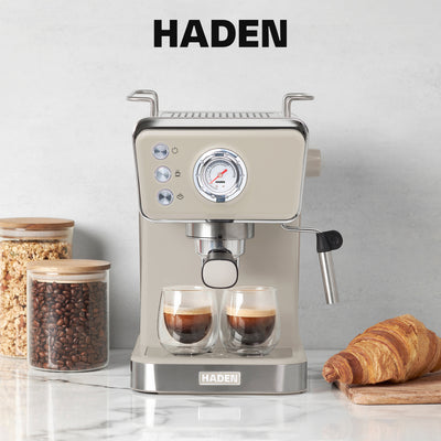 Haden Barista Brew Espresso Coffee Machine 20-Bar Espresso Maker, Putty & Copper - VMInnovations