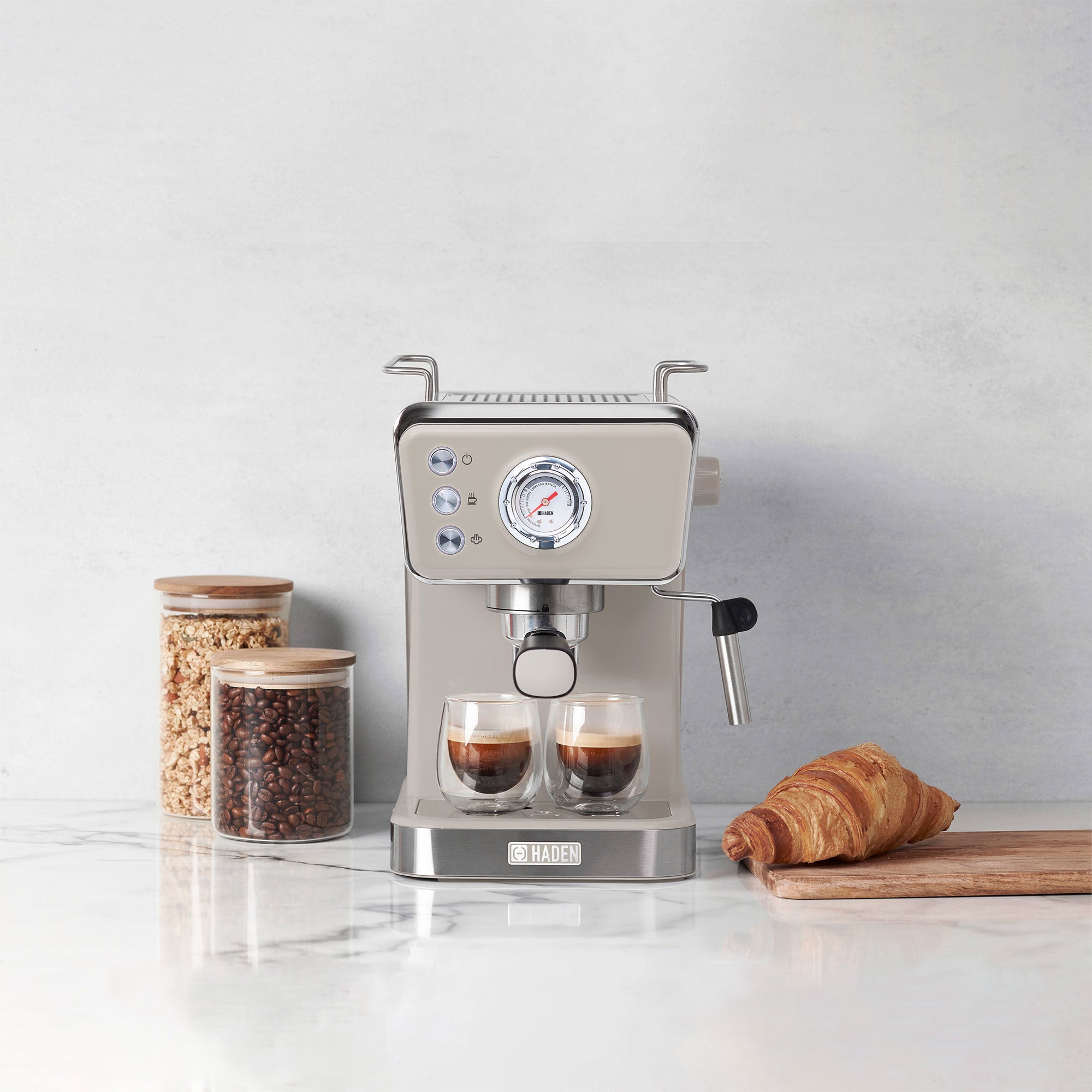 Haden Barista Brew Espresso Machine 20-Bar Espresso Maker, Putty (Open Box) - VMInnovations