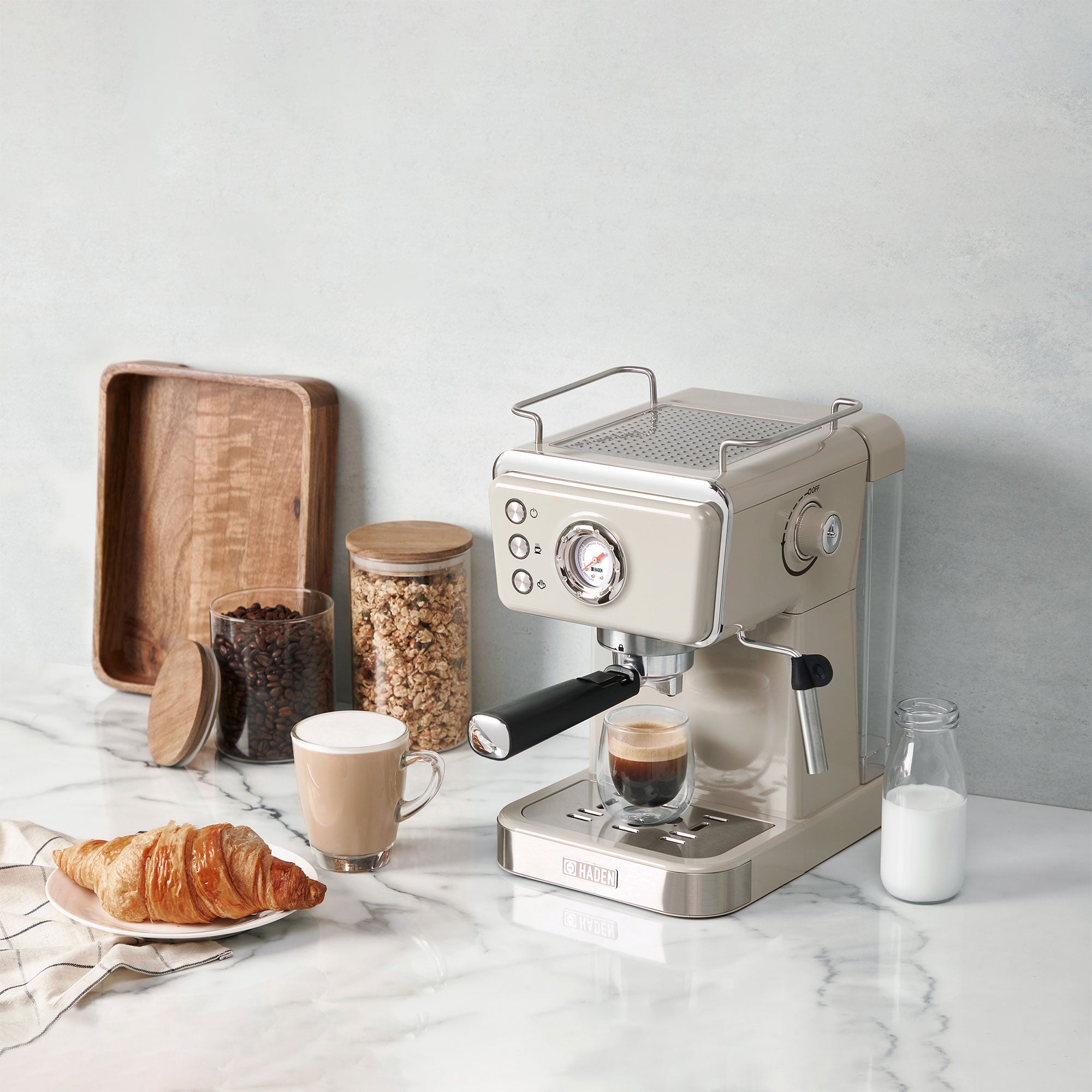 Haden Barista Brew Espresso Machine 20-Bar Espresso Maker, Putty (Open Box) - VMInnovations
