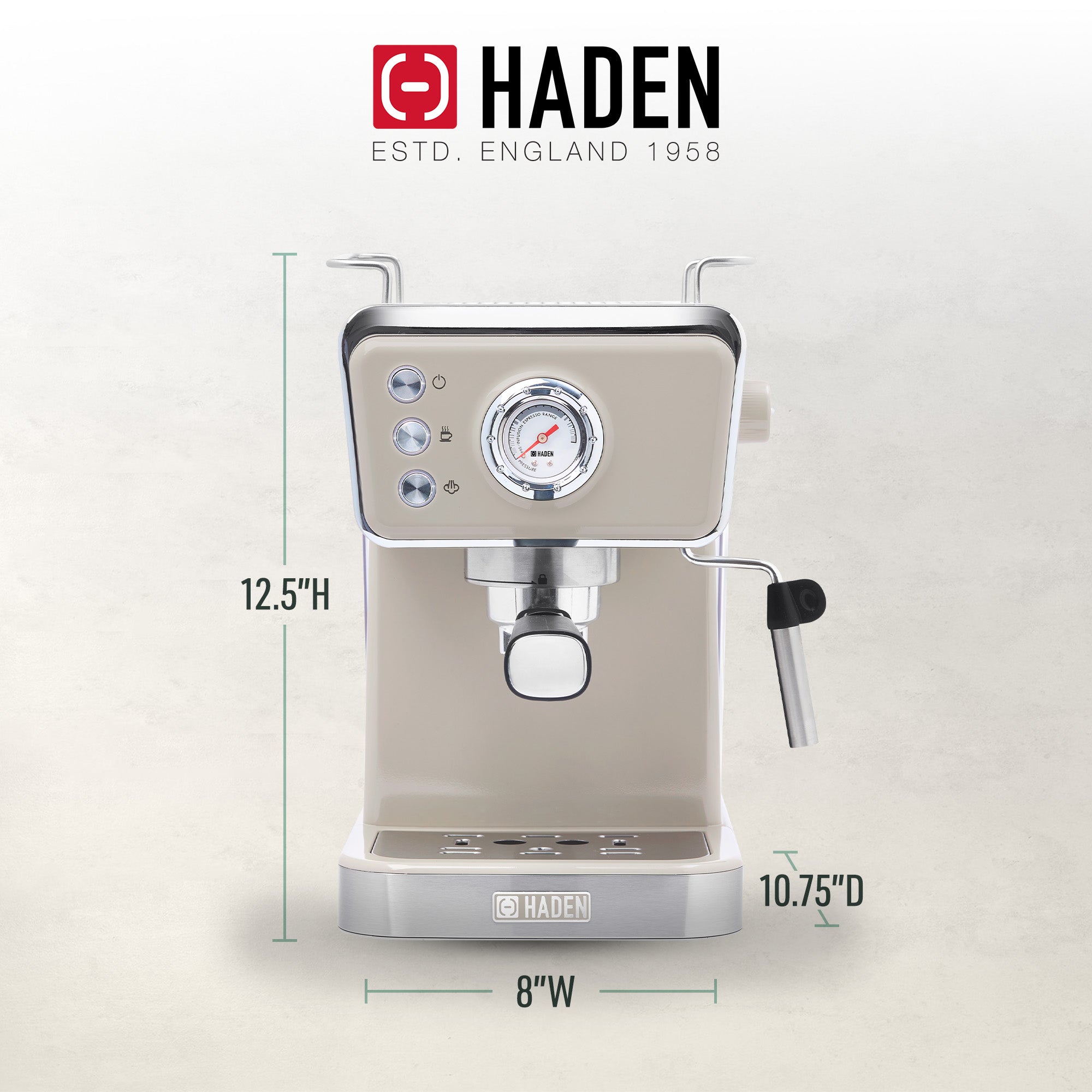 Haden Barista Brew Espresso Machine 20-Bar Espresso Maker, Putty & Copper (Used) - VMInnovations