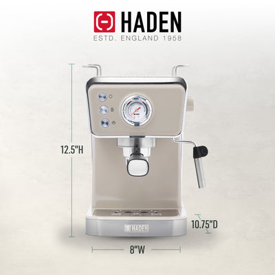 Haden Barista Brew Espresso Machine 20-Bar Espresso Maker, Putty (Open Box) - VMInnovations