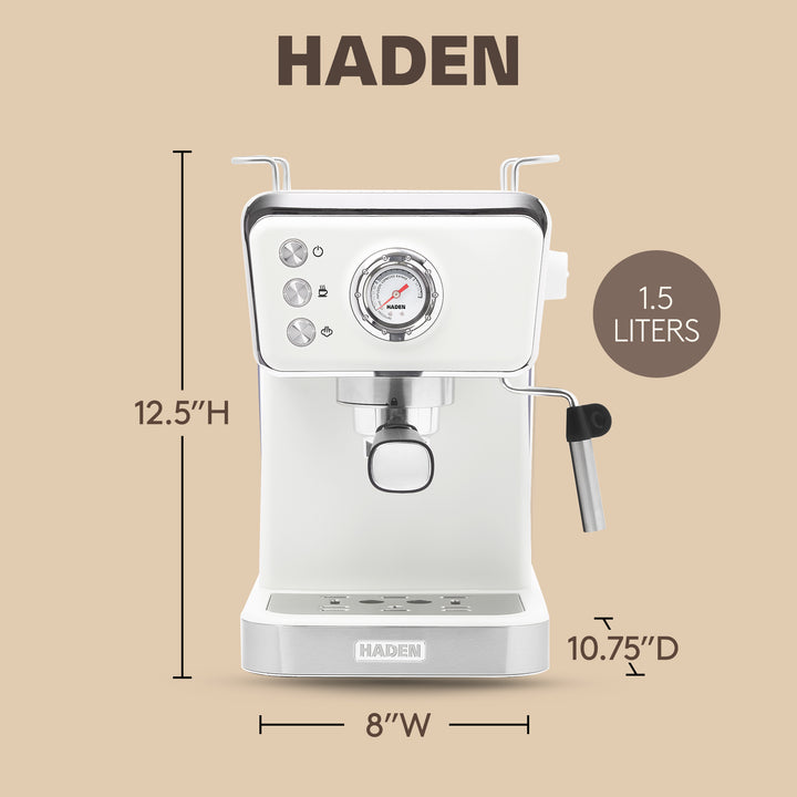 Haden Barista Brew Espresso Coffee Machine, Ivory & Copper (Open Box) - VMInnovations
