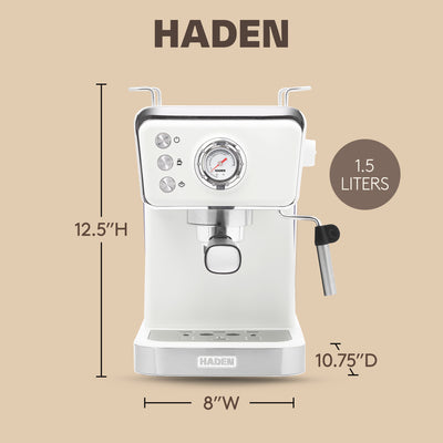 Haden Barista Brew Espresso Coffee Machine, Ivory & Copper (Open Box)