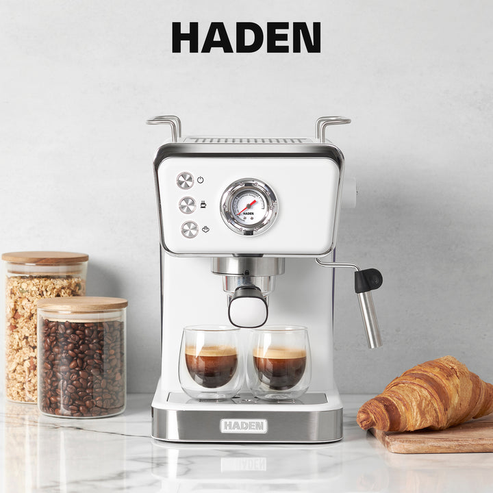 Haden Barista Brew Espresso Coffee Machine, Ivory & Copper (Open Box) - VMInnovations