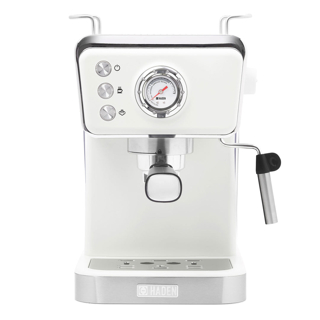 Haden Brew Espresso Coffee Machine 20-Bar Espresso Maker, Ivory & Copper (Used)