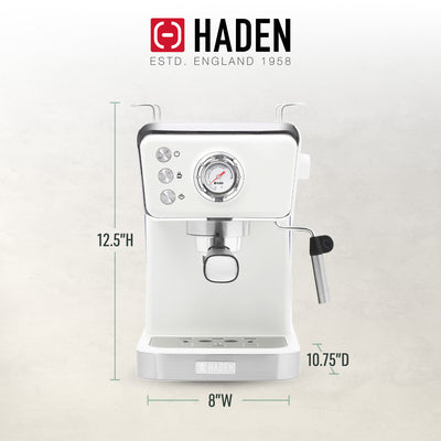 Haden Brew Espresso Coffee Machine 20-Bar Espresso Maker, Ivory & Copper (Used) - VMInnovations