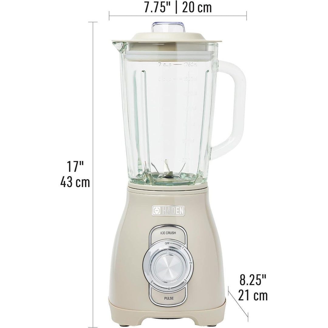 Haden Stainless 1.75 Liter Glass Jug 700W Motor Power Blender, Putty/Chrome