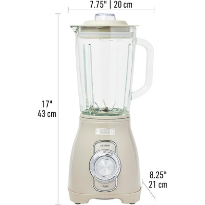 Haden Stainless 1.75 Liter Glass Jug 700W Motor Power Blender, Putty/Chrome