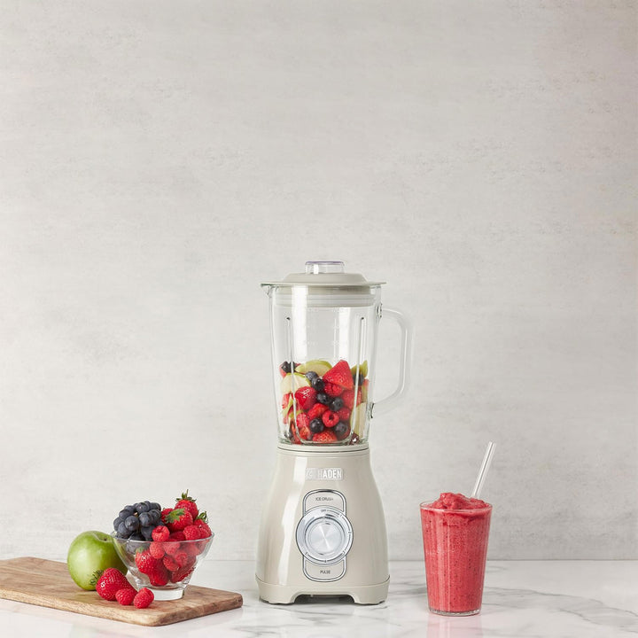 Haden Stainless 1.75 Liter Glass Jug 700W Motor Power Blender, Putty/Chrome