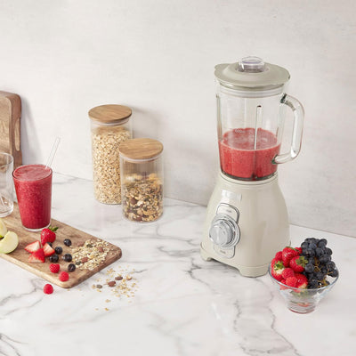 Haden 1.75 Liter Glass Jug 700W Motor Power Blender, Putty/Chrome (Open Box) - VMInnovations