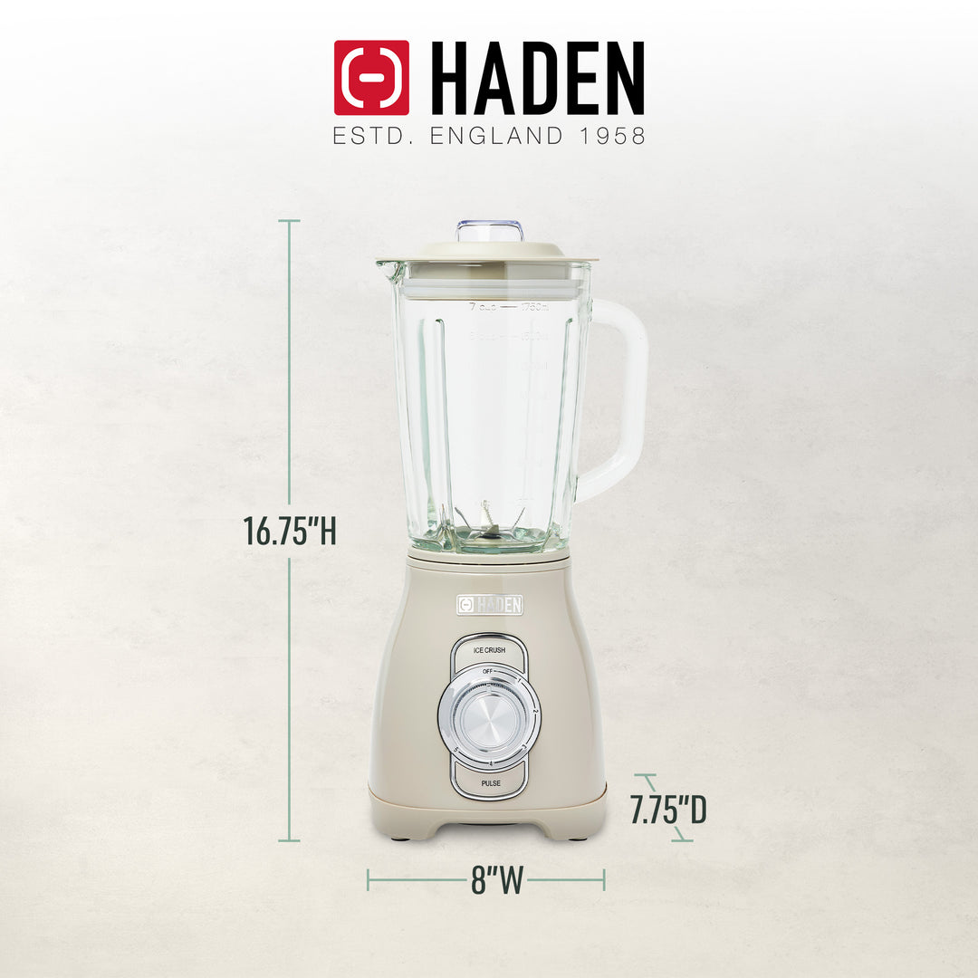 Haden Stainless 1.75L Glass Jug 700W Motor Power Blender, Putty/Chrome (Used) - VMInnovations