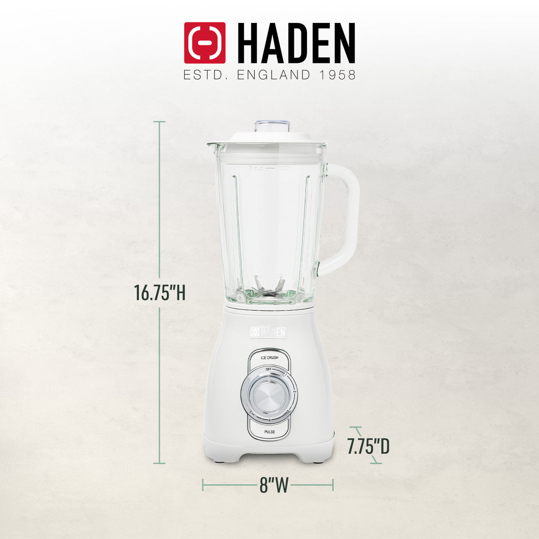 Haden Stainless 1.75 Liter Glass Jug 700W Motor Power Blender,Ivory/Chrome(Used)