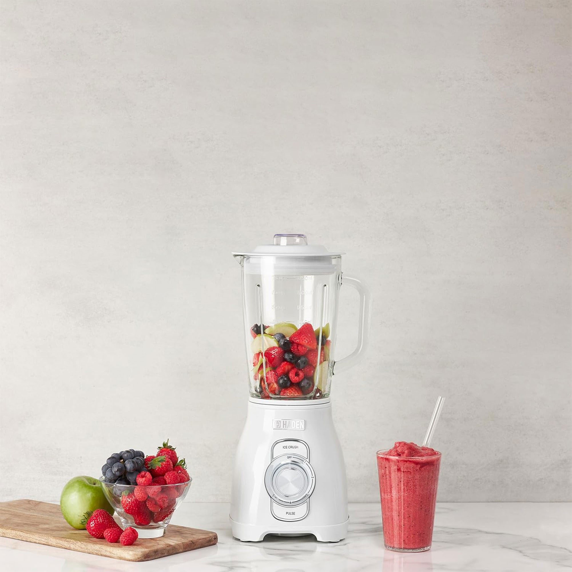 Haden Stainless 1.75L Glass 700W Motor Power Blender, Ivory/Chrome (Open Box) - VMInnovations