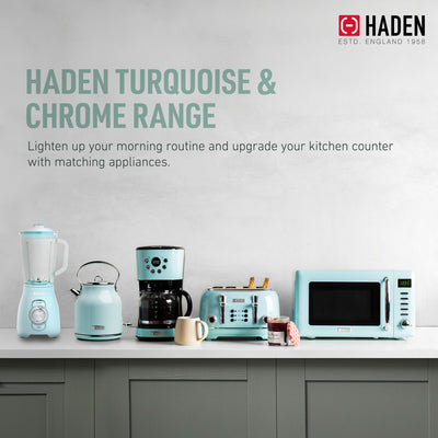 Haden Stainless 1.75 Lt Glass Jug 700W Power Blender, Turquoise/Chrome(Open Box) - VMInnovations