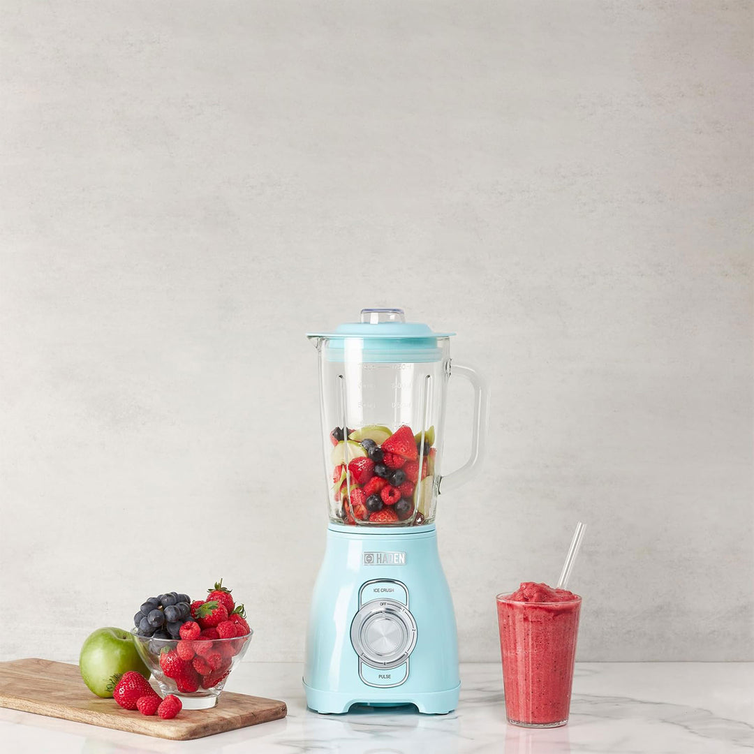 Haden Stainless 1.75 Liter Glass Jug 700W Power Blender, Turquoise/Chrome (Used) - VMInnovations