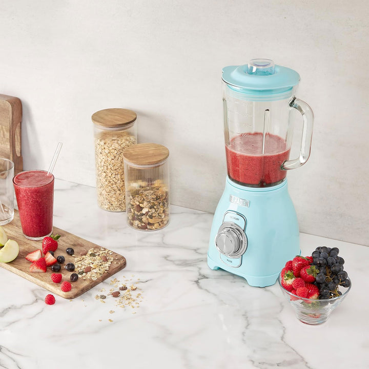 Haden Stainless 1.75 Liter Glass Jug 700W Power Blender, Turquoise/Chrome (Used) - VMInnovations
