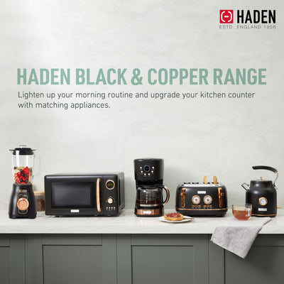 Haden Stainless 1.75 Lt Glass Jug 700W Motor Power Blender, Black/Copper (Used) - VMInnovations
