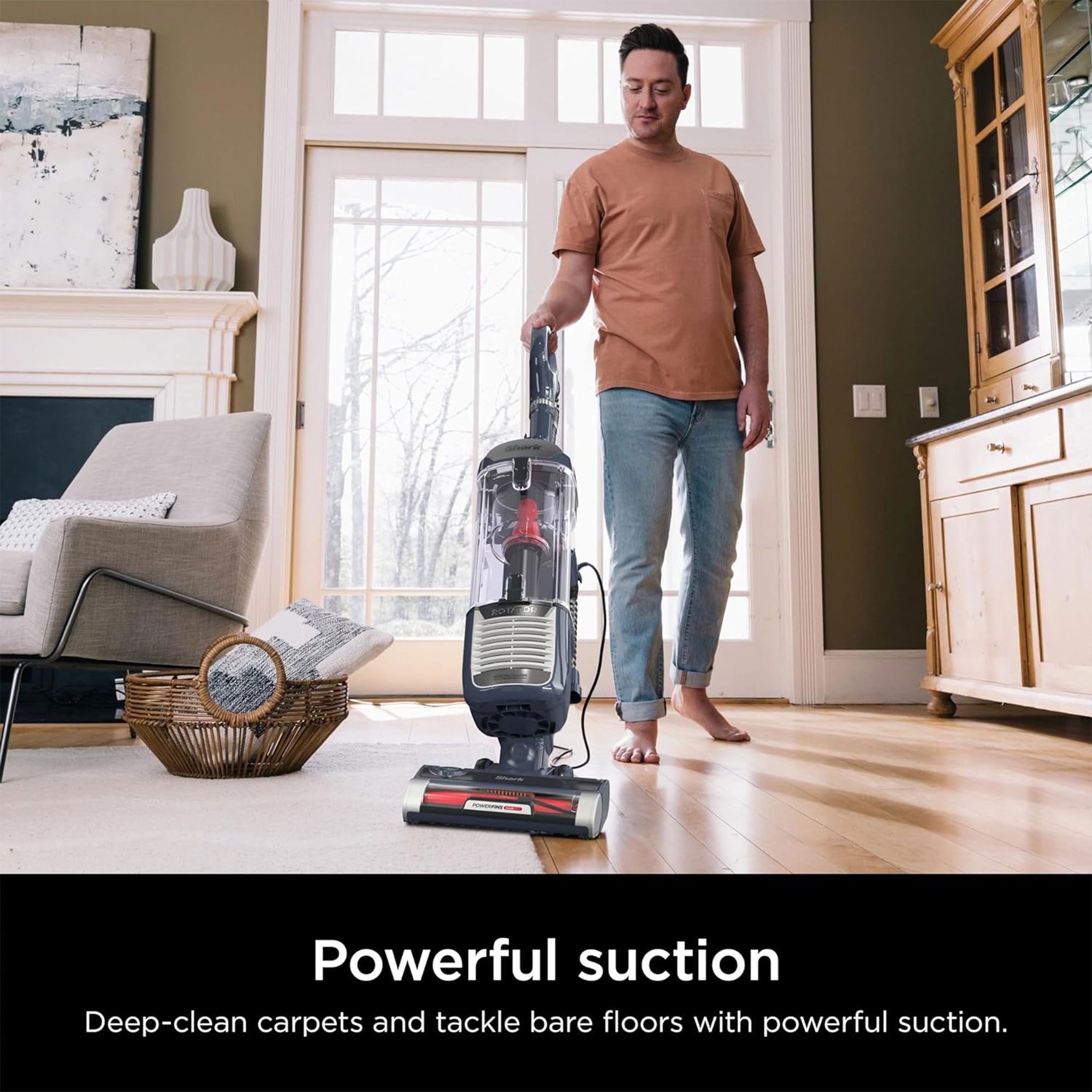 Shark Vacuum Cleaner Rotator Lightweight Bagless Upright Pet Hair Navy(Open Box)