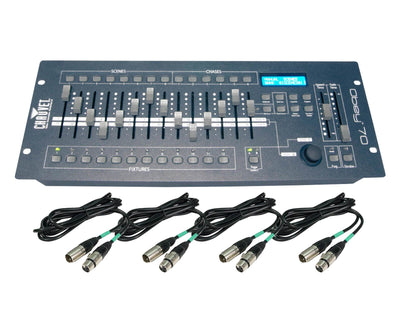 Chauvet DJ OBEY70 Obey 70 Lighting & Fog DMX-512 Controller and 10' & 25' Cables