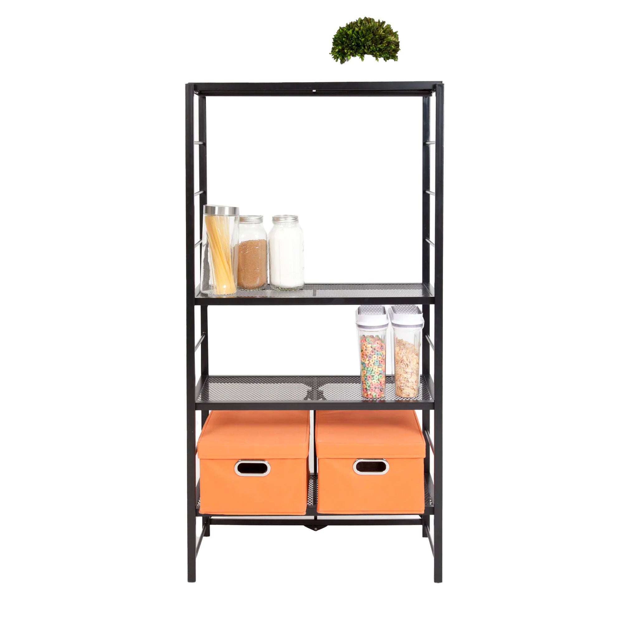 Origami R2 Series Folding Steel Adjustable Shelving Storage Rack, 2 Pack, Black - VMInnovations